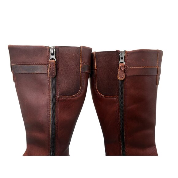 Sold Eddie Bauer Leather Tall Knee High Riding Boots 8 Women Brown Equestrian - Picture 10 of 16
